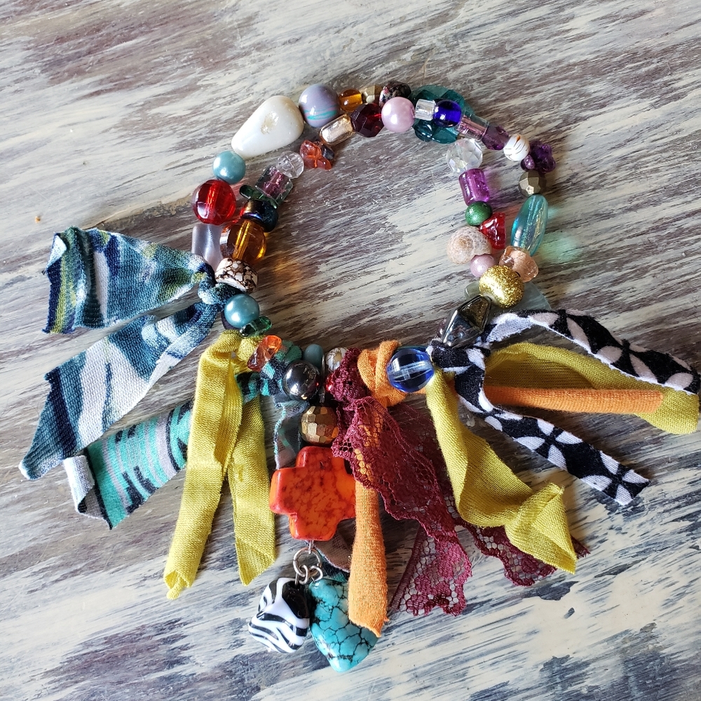 FUN Funky boho Bracelet...Can be a necklace too!